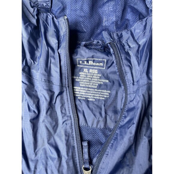 LL Bean Vintage Waterproof Windbreaker Blue Full Zip XL - Picture 4 of 4